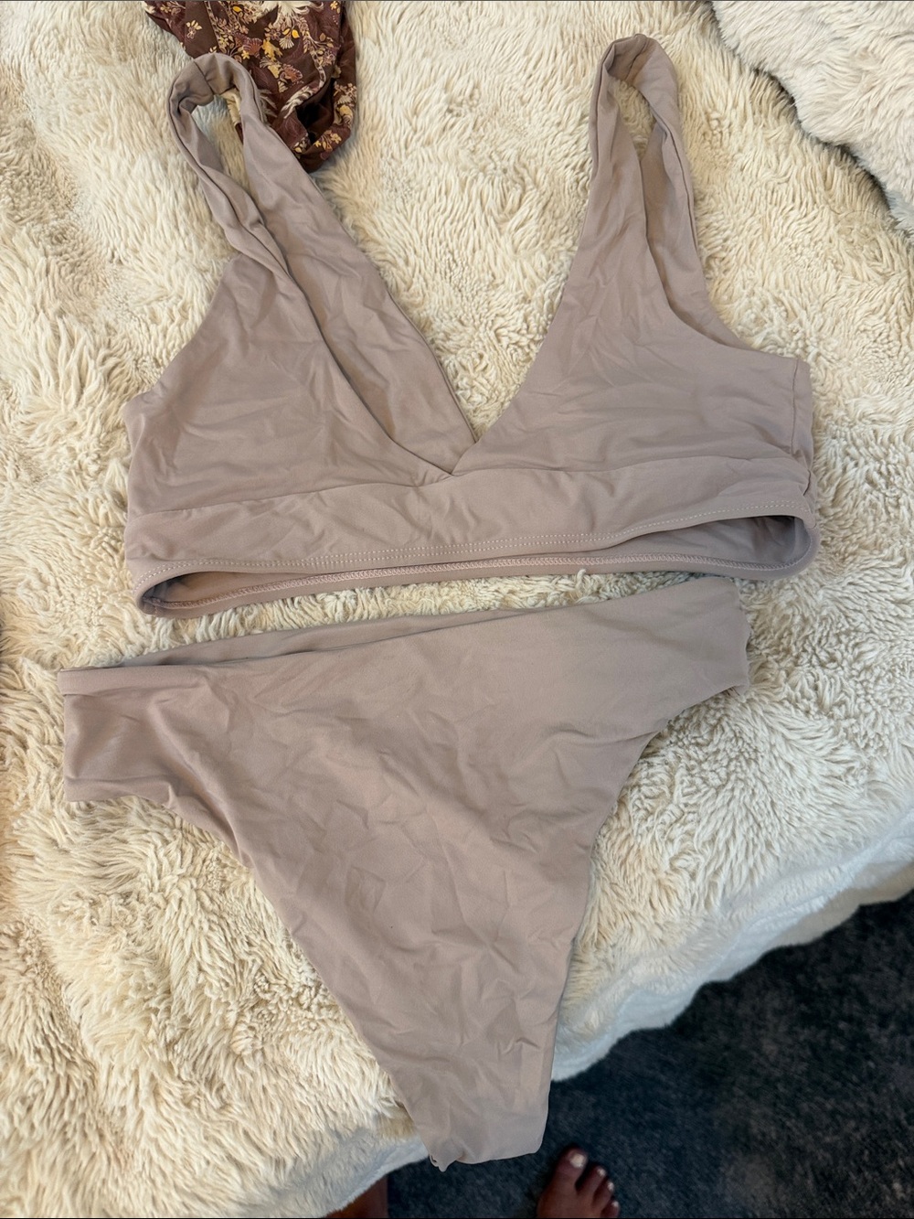 Riot Swim Neutral Taupe V-Neck Two-Piece Bikini